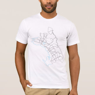 Camiseta mapa tipográfico da cidade de oakland