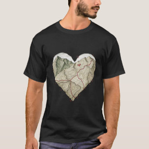 Camiseta Mapa Topográfico do Coração