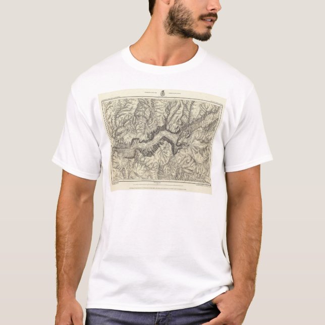 Camiseta Mapa topográfico do vale de Yosemite (Frente)