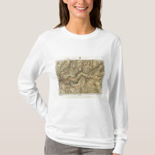 Camiseta Mapa topográfico do vale de Yosemite