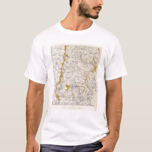 Camiseta Mapa topográfico e Glacial de New Hampshire