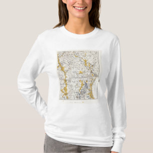 Camiseta Mapa topográfico e Glacial de New Hampshire