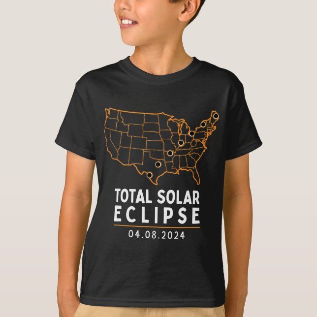 Camiseta Mapa Total da América do Partido Eclipse 2024 (Frente)