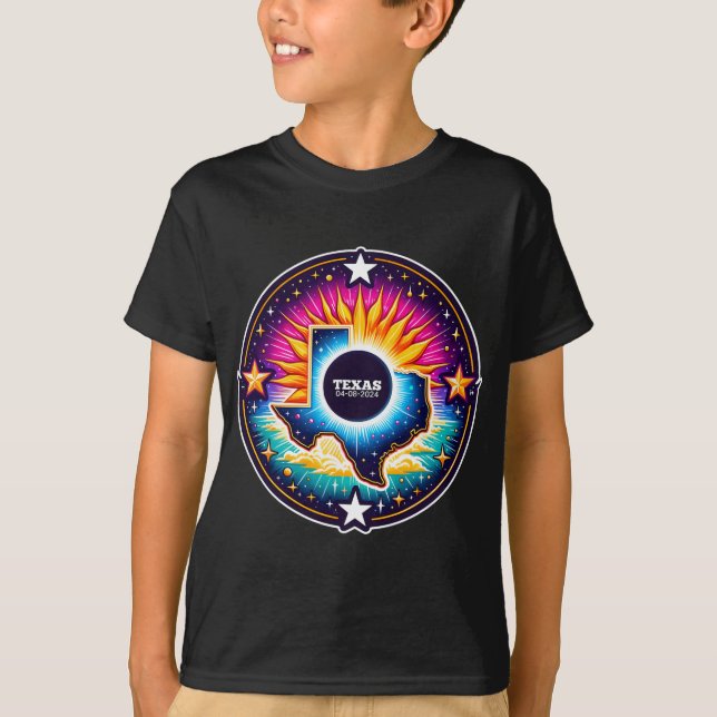 Camiseta Mapa Total do Eclipse Solar 8 de abril de 2024 (Frente)