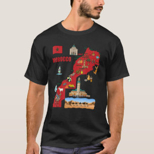 Camiseta Mapa Turístico do Símbolo de Bandeira das Grandes