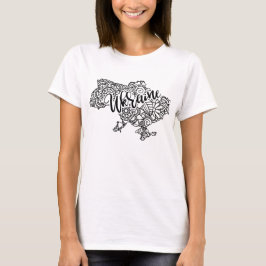 Camiseta Mapa ucraniano com padrão mandala