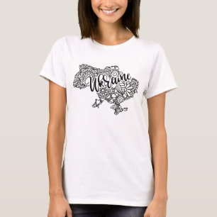 Camiseta Mapa ucraniano com padrão mandala