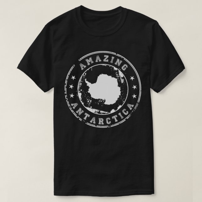Camiseta Mapa Vintage da Antártida Incrível (Frente do Design)