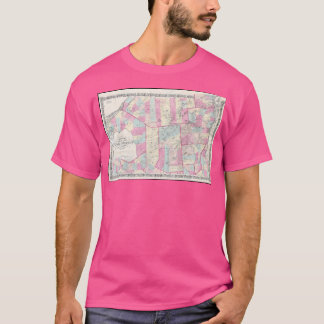Camiseta Mapa Vintage Das Montanhas Adirondack (1867) Bas