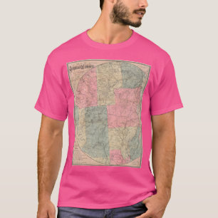 Camiseta Mapa Vintage Das Montanhas Adirondack (1883) Bas