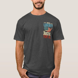 Camiseta Mapa Vintage Liberdade e Justiça para Todos os EUA