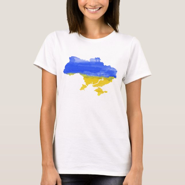 Camiseta Mapa Watercolor Ucraniano (Frente)