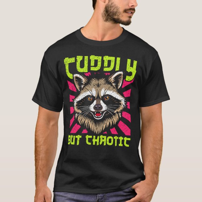 Camiseta Mapache Retro Fofo Mas Caótico (Frente)