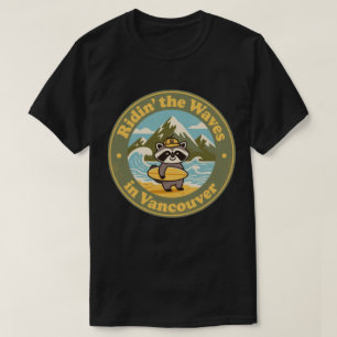 Camiseta Mapache Surfista Vintage de Vancouver