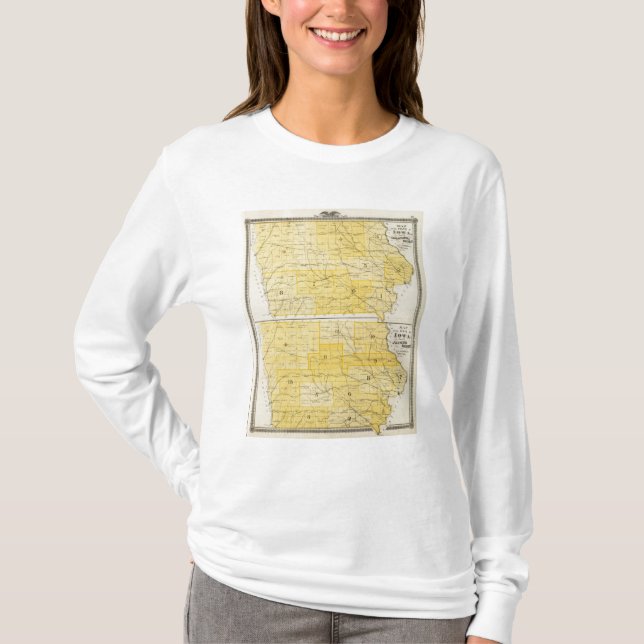 Camiseta Mapas do estado de Iowa (Frente)