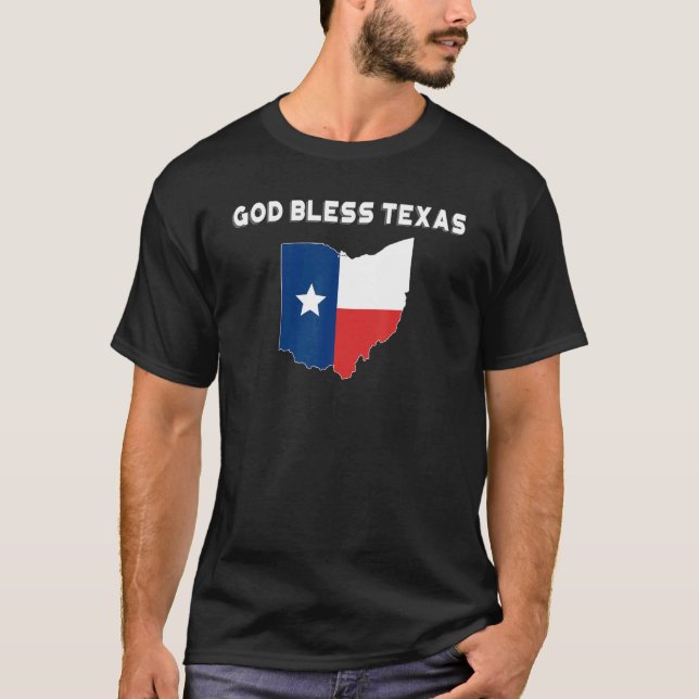Camiseta Mapas do Texas em Ohio no Deus abençoe Texas (Frente)
