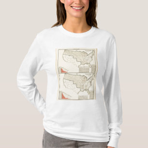 Camiseta Mapas litografados de duas cores dos Estados