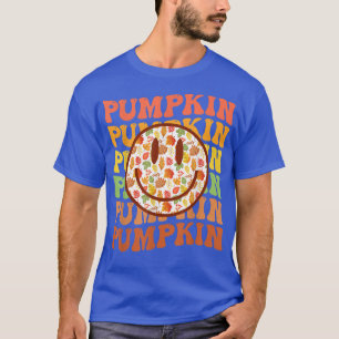Camiseta Mapeador de Abóbora Folha Flor outono Queda Retro