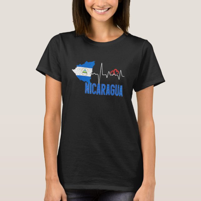 Camiseta Mapeamento de Sinalizador Nicarágua para o Orgulho (Frente)