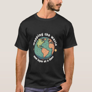 Camiseta Mapeando o mundo uma camada de cada vez, SIG, ambi