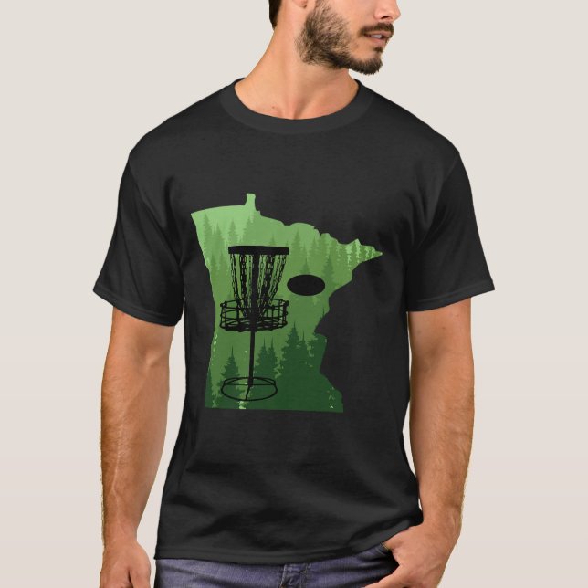 Camiseta Mapear Discos de Golfe de Minnesota Disc Golfe (Frente)