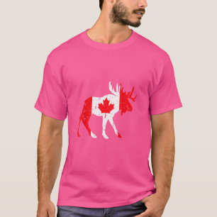 Camiseta Mapeou Leaf Animal Canadian Flag Canadá