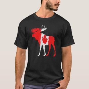 Camiseta Mapeou Leaf Animal Canadian Flag Canadá