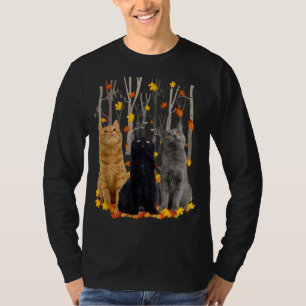 Camiseta Maple Cat Leaf Fall Hello Autumn Funny Gatinho