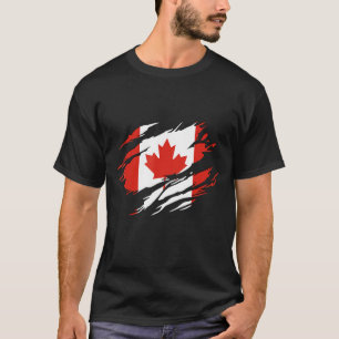 Camiseta Maple Leaf arranhou a bandeira canadense orgulho c