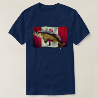 Camiseta Maple Leaf Canadian Flag & Walleye Pike T-Shirt