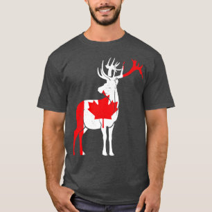 Camiseta Maple Leaf Deer Canadian Flag Canadá