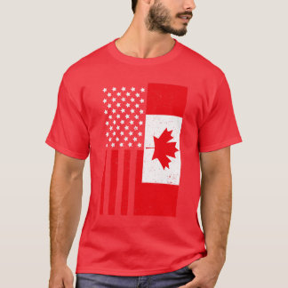 Camiseta Maple Leaf USA Canadian Flag American Friendship C