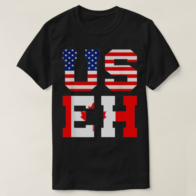Camiseta Maple Leaf USA Patriotic Canada (Frente do Design)