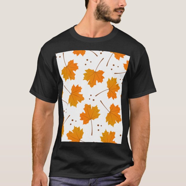 Camiseta Maple Mirth: Folhas de outono de Cartoon (Frente)