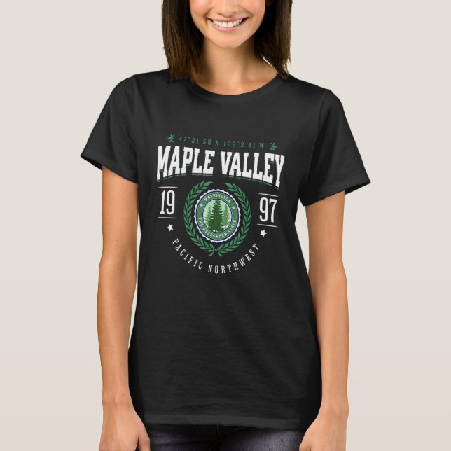Camiseta Maple Valley Washington Pine Tree WA Souvenir Retr (Frente)