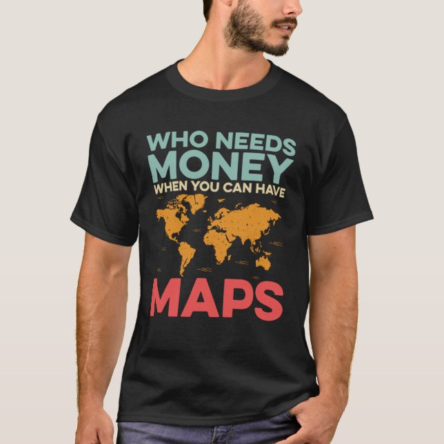 Camiseta Mapping World Map Atlas Cartography Geographer (Frente)