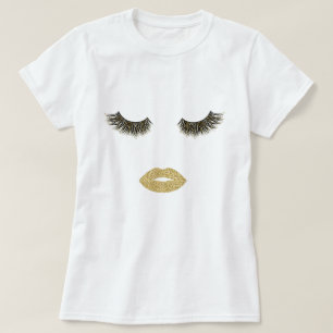 Camiseta Maquiagem com efeito de brilho