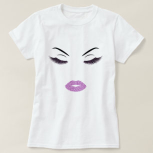 Camiseta Maquiagem com efeito de brilho