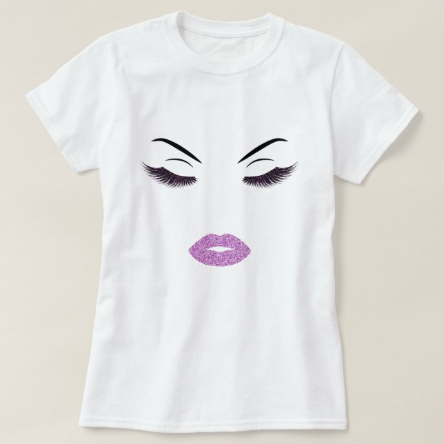 Camiseta Maquiagem com efeito de brilho (Frente do Design)