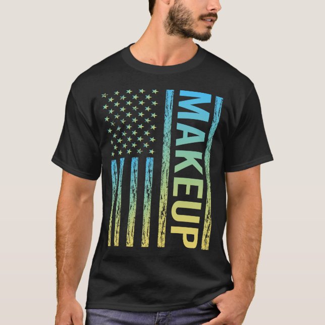 Camiseta Maquiagem de Bandeira Gradiente (Frente)