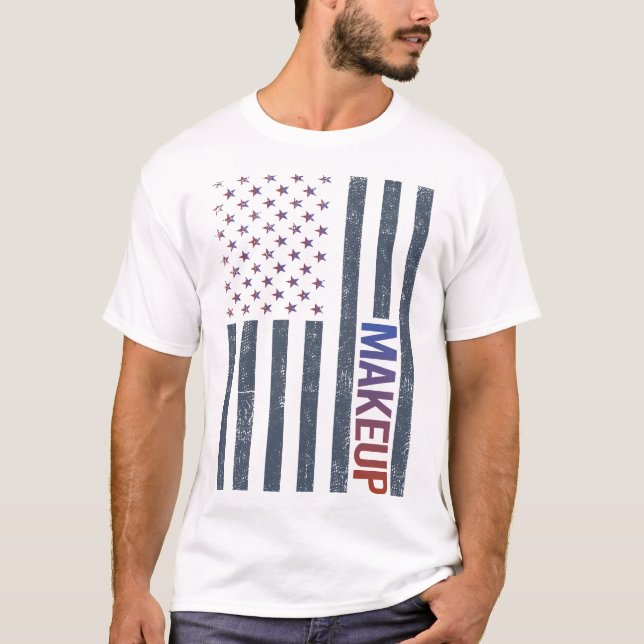 Camiseta Maquiagem de Sinalizador Americano (Frente)
