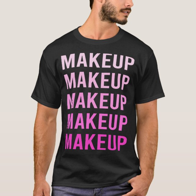 Camiseta Maquiagem de Texto Rosa (Frente)
