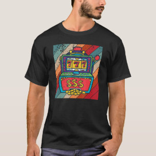 Camiseta Máquina Caça-Níqueis Vintage Retro Jogador de Apos
