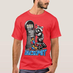 Camiseta Máquina caça-níquel de lata de lixo de guaxinim en