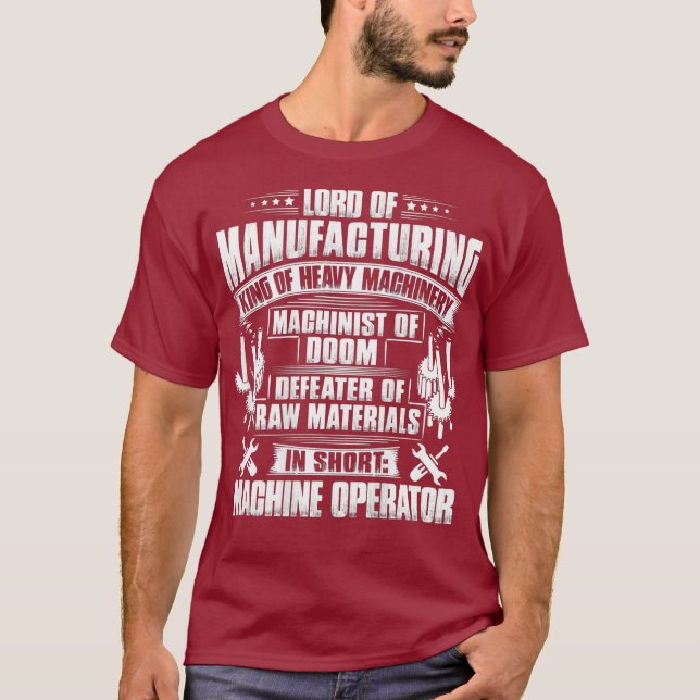 Camiseta Máquina CNC - Senhor da Máquina de Fabrico (Frente)