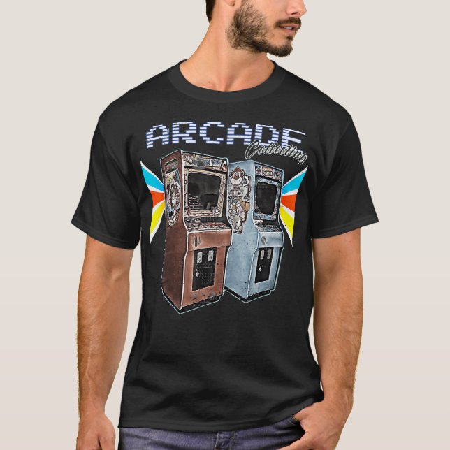 Camiseta Máquina de armário Arcade 1970 1980 1990 Vídeo Jog (Frente)