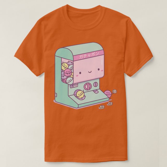 Camiseta Máquina de Brinquedos de Gachapão Japonês (Frente do Design)
