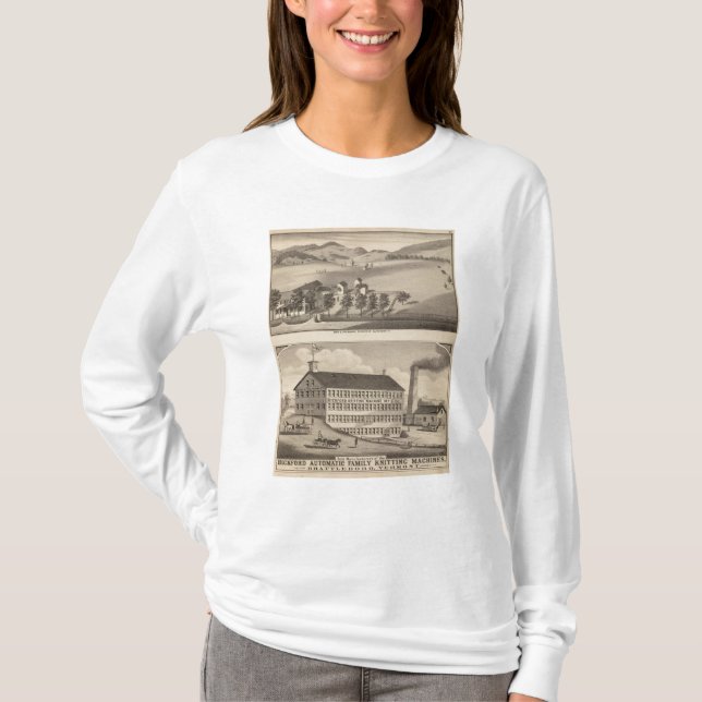 Camiseta Máquina de confecção de malhas de Clarendon (Frente)