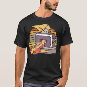 Camiseta Máquina de Costura Coração Trabalhos de Agulha Art