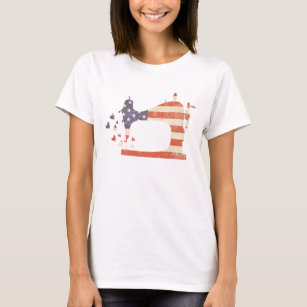 Camiseta Máquina de costura de bandeiras da América Patriót